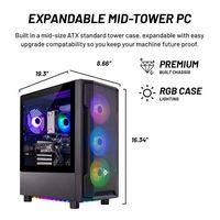 Skytech Gaming - SHADOW4 Gaming Desktop PC - AMD Ryzen 5 7600 - 16GB Memory - NVIDIA 4060 - 500GB... - Left View