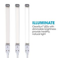 OttLite - Swivel LED Desk Lamp with USB Charging and Stand - White - Left View