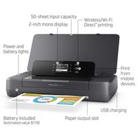 HP - OfficeJet 200 Mobile Inkjet Printer - Black - Left View