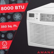 Amana - 350 Sq. Ft 8,000 BTU Window Air Conditioner - White - Left View