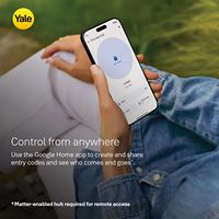 Yale - Smart Lock with Matter, Designed for Google Home; Electronic Deadbolt with Pushbutton Keyp... - Left View