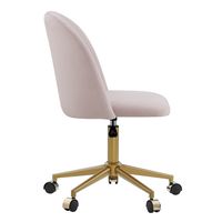Linon Home Décor - Andrea Plush Velvet Fabric Rolling Desk Chair - Pink - Left View
