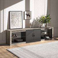 Bestier LED Entertainment Center for Living Rooms Fits TVs up to 75 Inches - Grey - Left View