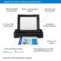 Epson - WorkForce WF-110 Wireless Inkjet Printer - Black - Left View