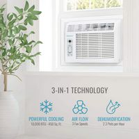 Keystone - 450 Sq. Ft 10,000 Cooling BTU Window Air Conditioner - White - Left View