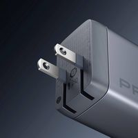 Anker - Prime Charger (100W, 3 Ports, GaN) - Silver - Left View