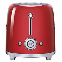 SMEG TSF02 4-Slice Long Wide-Slot Toaster - Red - Left View