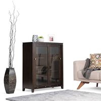 Simpli Home - Cosmopolitan Medium Storage Cabinet - Mahogany Brown - Left View