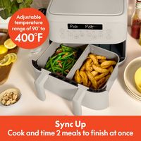 Bella - 4-qt. TriZone Air Fryer - Oatmilk - Left View
