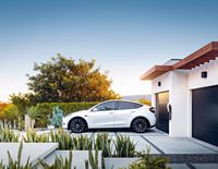 Tesla - Wall Connector Level 2 Hardwired Electric Vehicle (EV Charger) - up to 48A - 24' - White - Left View