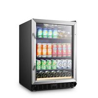 Lanbo - 110 Can 6 Bottle Beverage Refrigerator with Precision Temperature Controls and LED Interi... - Left View