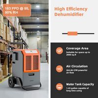 Costway 163 PPD Portable Commercial Dehumidifier w/Water Tank&Drainage Pipe for Basement - Grey, ... - Left View