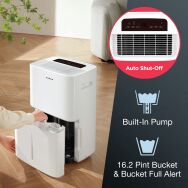 Amana - 50-Pint 8.1 Quart Bucket Capacity Portable Dehumidifier with Pump - White - Left View