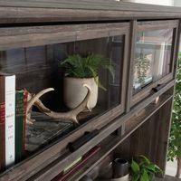 Sauder - Aspen Post Large Hutch - Pebble Pine - Left View