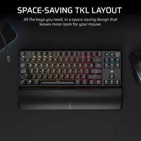 CORSAIR - K70 CORE TKL Compact Wireless RGB Pre-Lubed Linear Mechanical Switches Gaming Keyboard ... - Left View