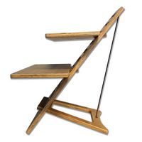 Victor - Acacia Wood Stand-Up Desk Converter - Brown - Left View