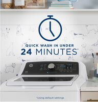 GE - 4.5 Cu. Ft. Top Load Washer with Water Level Control, Deep Fill, Quick Wash, and Glass Lid -... - Left View