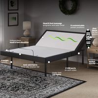 Ghostbed - Adjustable Base - Queen - Black - Left View