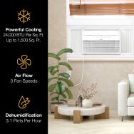 Whirlpool - 24,000 BTU 230V Window Mounted Inverter Air Conditioner with Remote Control - White - Left View