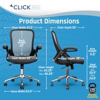 Click365 - Flip Mid-Back Mesh Office Chair - Gray - Left View