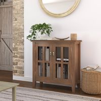 Simpli Home - Artisan Low Storage Cabinet - Rustic Natural Aged Brown - Left View