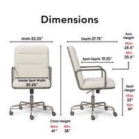 Finch - Franklin Upholstered Office Chair - Fabric - Soft White - Left View