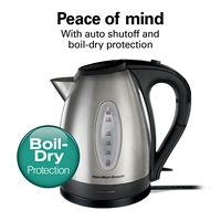 Hamilton Beach - 1.7 Liter Electric Kettle - Stainless Steel - Left View