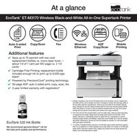 Epson - EcoTank ET-M3170 Wireless Monochrome All-in-One Supertank Printer - White - Left View