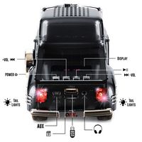 QFX - Retro Classic Truck Portable Bluetooth Speaker with Bass Radiator and LED Lights - Black - Left View