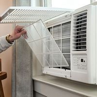 LG - 330 sq. ft. 7,600 BTU 115-Volt Window Air Conditioner with Cool, Heat and Wi-Fi Control - White - Left View