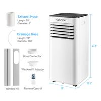 Costway Portable Air Conditioner Cools up to 300 sq.ft 6000 BTU (10000 BTU ASHRAE) Evaporative Ai... - Left View