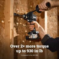 WORX - WX109L 20V PowerShare 105 Nm Brushless Cordless Drill/Driver (Battery & Charger Included) ... - Left View