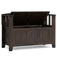 Simpli Home - Acadian Small Entryway Storage Bench - Brunette Brown - Left View