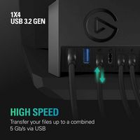 Elgato - USB Hub - For Stream Deck+ USB Microphone Interface and Customizable Audio Mixer - Black - Left View
