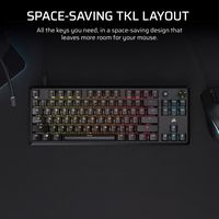 CORSAIR - K70 CORE TKL Compact Wired RGB Pre-Lubed Linear Mechanical Switches Gaming Keyboard wit... - Left View