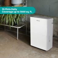 Hisense - 35 Pint 3000 Sq. Ft. 8 quarts Bucket Capacity Compact Dehumidifier with Slide-Out Bucke... - Left View