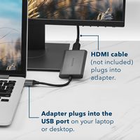 Insignia™ - USB to HDMI Adapter - Black - Left View