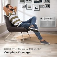 TCL 8,000 BTU Smart Through-the-Wall Air Conditioner with Heat - White - Left View