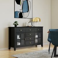 Simpli Home - Artisan Sideboard Buffet - Black - Left View