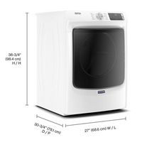 Maytag - 7.3 Cu. Ft. Stackable Gas Dryer with Extra Power Button - White - Left View