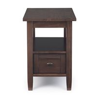 Simpli Home - Warm Shaker Narrow Side Table - Tobacco Brown - Left View