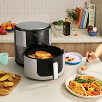 bella PRO - SmartCrisp 8-qt. Touchscreen Air Fryer - Stainless Steel - Left View