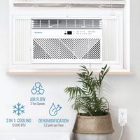 Keystone - 550 Sq. Ft. 12,000 BTU Window Mounted Air Conditioner with Remote Control - White - Left View