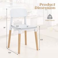 Costway Dining Side Chairs Set of 4 with Ergonomic Backrest Wide Seat & Sturdy Wooden Legs - White - Left View