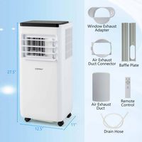 Costway 8000 BTU Portable Air Conditioner Cools up to 250 Sq.Ft with Fan & Dehumidifier 5000 BTU(... - Left View