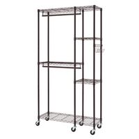 TRINITY - 41x14x76| Rolling Closet Organizer | - Dark Bronze - Left View