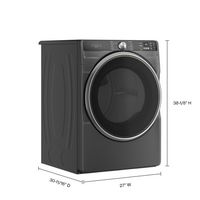 Whirlpool - 7.4 Cu. Ft. Smart Gas Dryer with Steam and Wrinkle Shield Option - Volcano Black - Left View