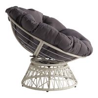 OSP Home Furnishings - Papasan Chair - Grey - Left View