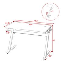 Costway - Gaming Desk Computer Studio Desk PC Table Z Shape Gamer Workstation w/Mousepad - Black - Left View