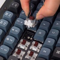 Keychron - V1 75% Custom Wired RGB Mechanical Keyboard with Programmable QMK/VIA Hot-Swappable Br... - Left View
